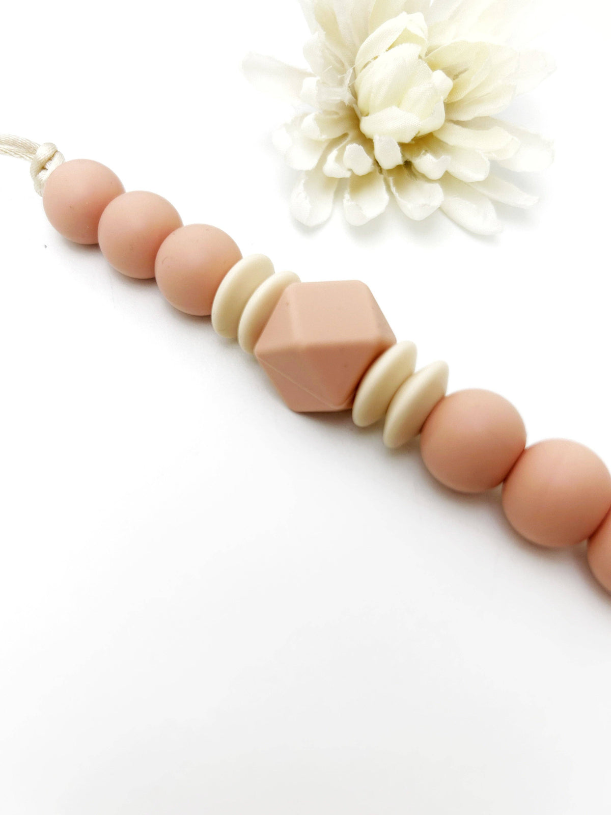 Peach Silicone Pacifier Clip for Stylish Baby Gift
