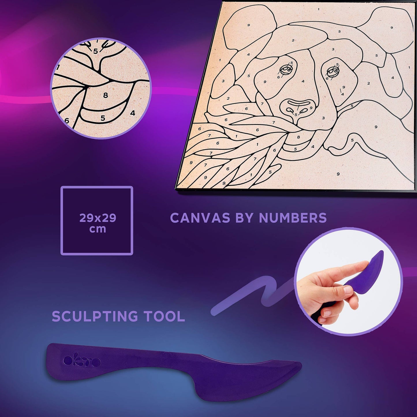Panda Sensory Art OKTO Clay-by-Numbers Kit – (11.4” x 11.4”)