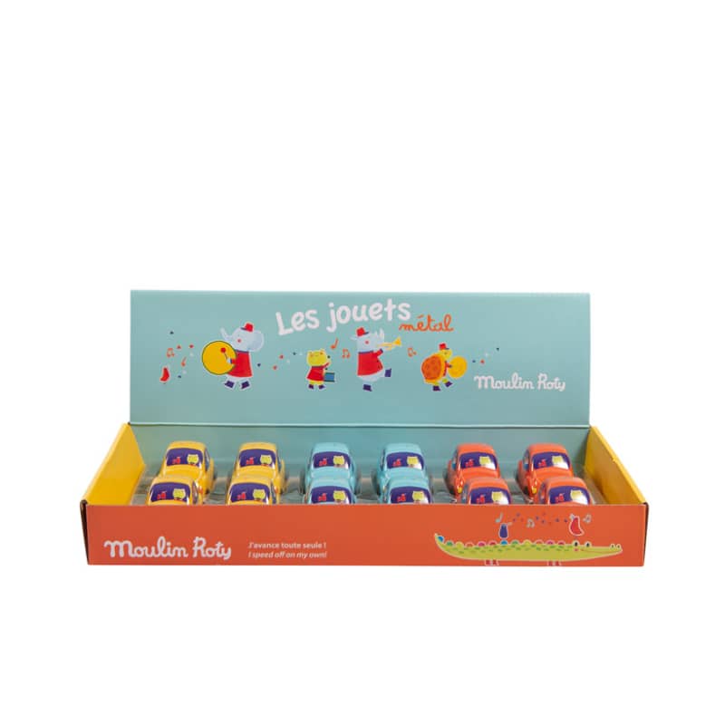 Display box with 12 Metal Friction Cars - Assorted Box - Moulin Roty