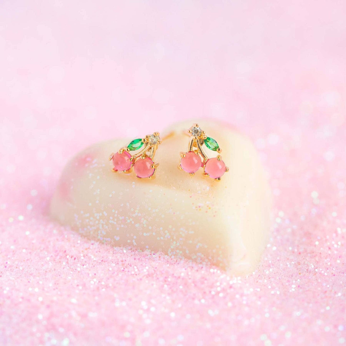 Cherry Studs: Gold