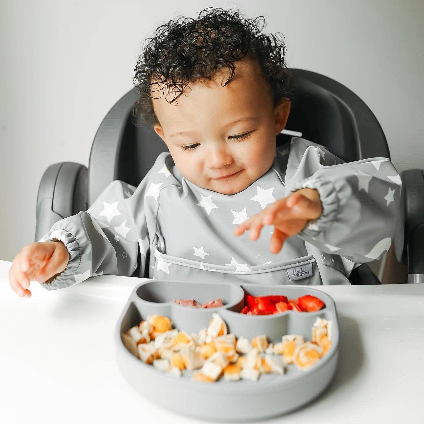The Grayson Long Sleeve Bib - Starry Night: Powder Blue