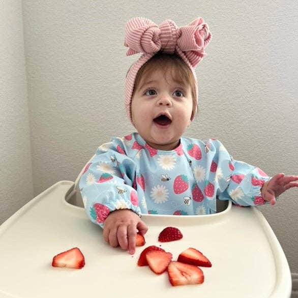 The Grayson Long Sleeve Bib - Strawberry Patch