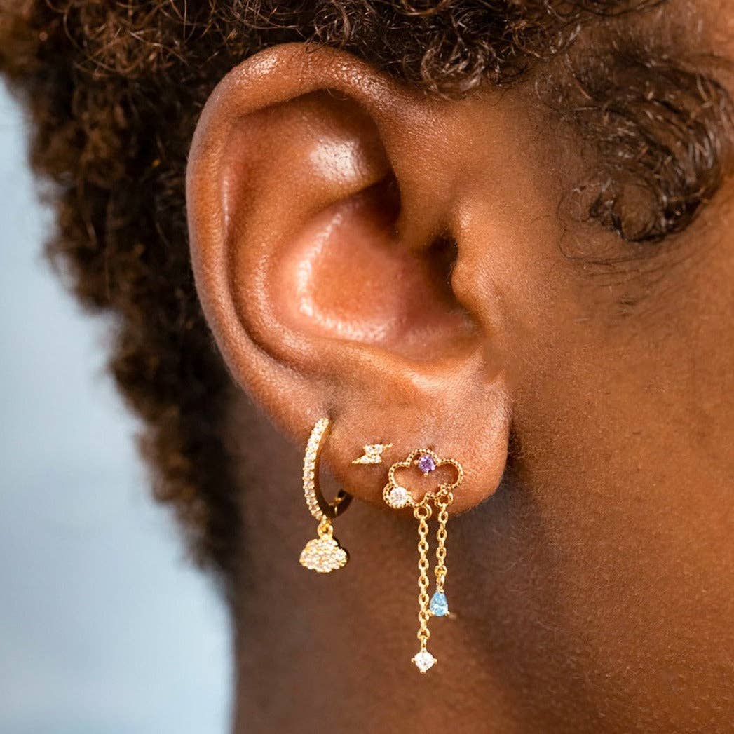 Reigning Clouds Dangle Earrings: Gold