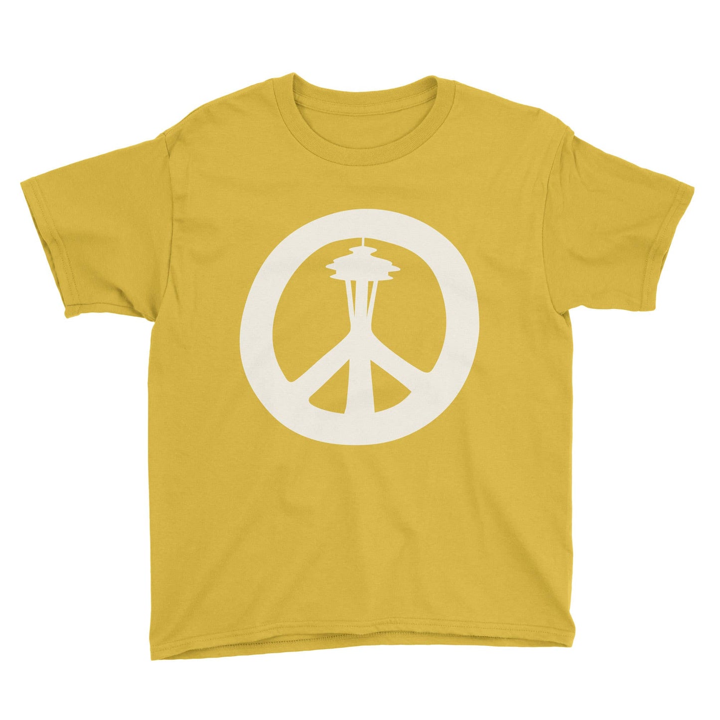 Peace Needle Seattle - Toddler tshirt - Yellow: 5T