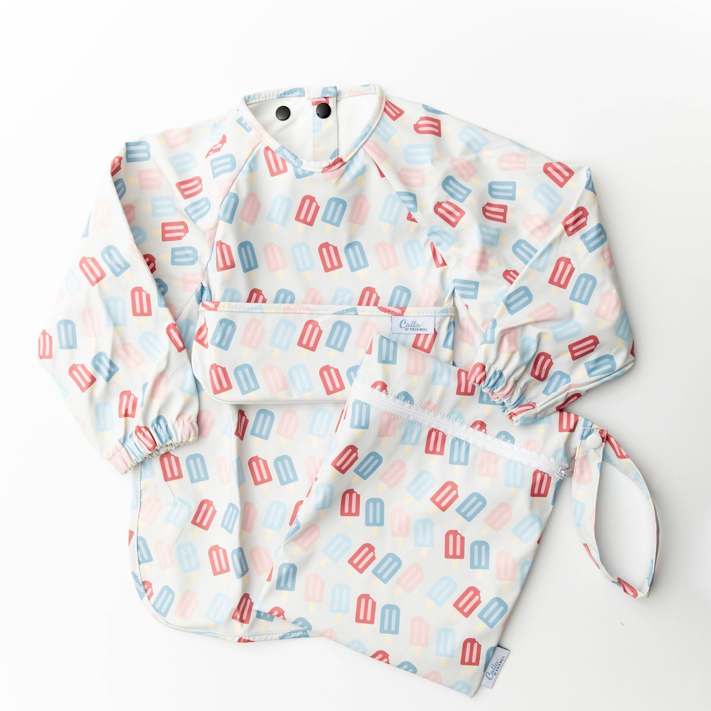 The Grayson Long Sleeve Bib - Popsicles: Pink / 6-36M