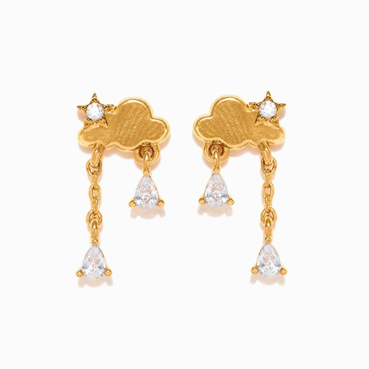 Raindrop Dangle Earrings: Gold