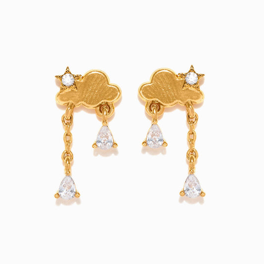 Raindrop Dangle Earrings: Gold