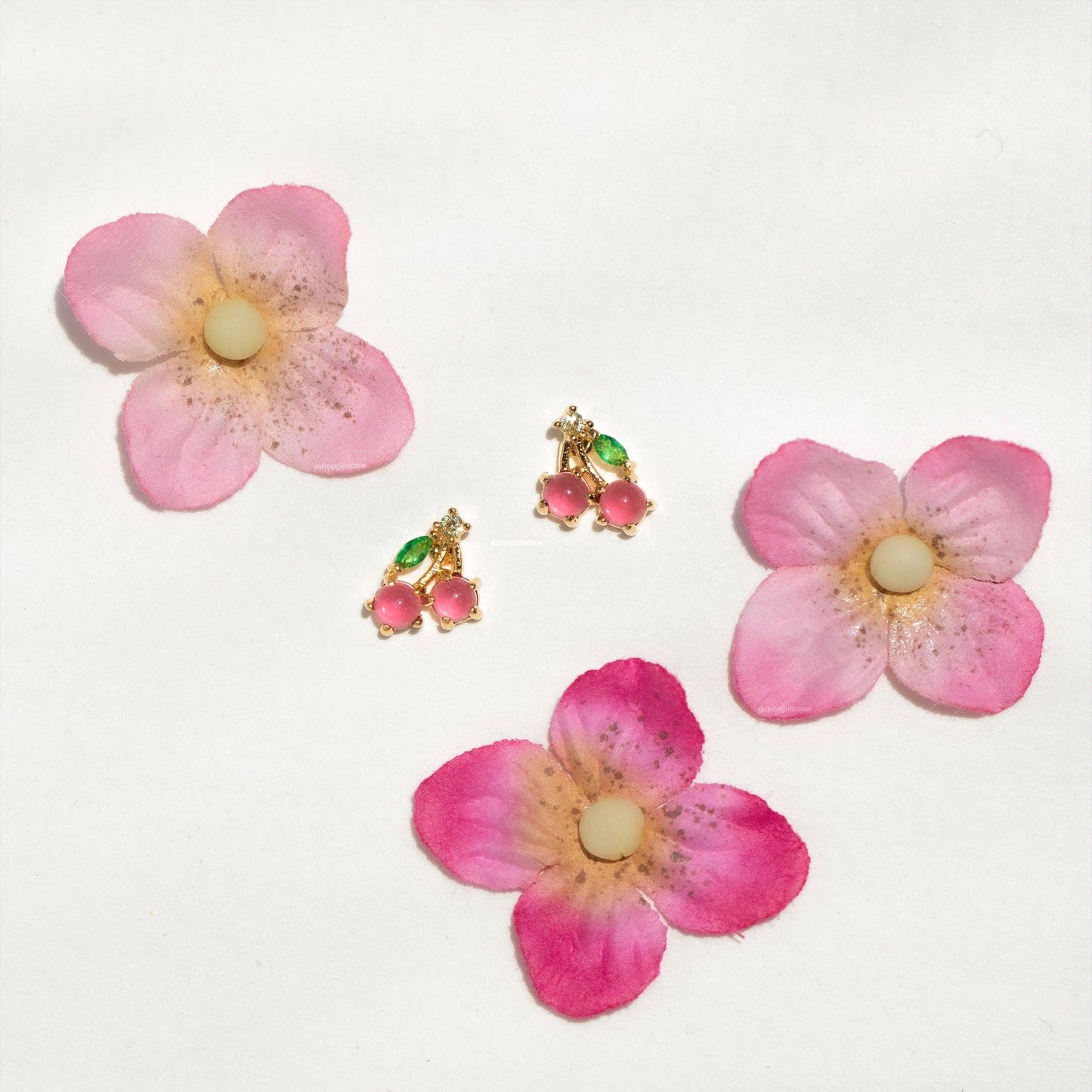 Cherry Studs: Gold