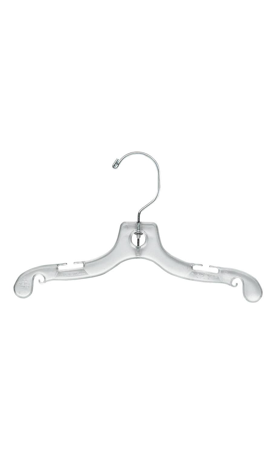 10" Clear Plastic Children's Dress Hangers - Case of 100