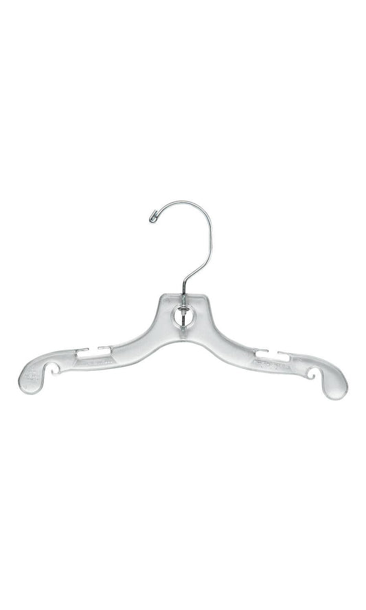10" Clear Plastic Children's Dress Hangers - Case of 100