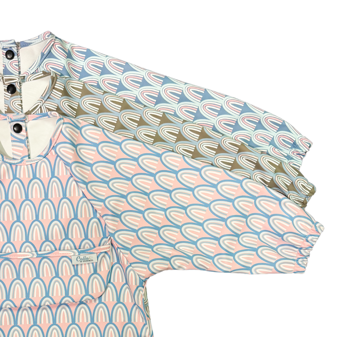 The Grayson Long Sleeve Bib - Rainbow: Petal Pink