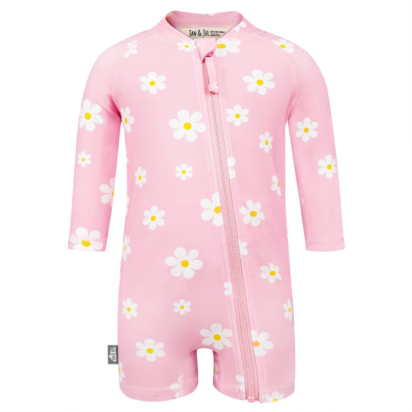 Jan & Jul Pink Daisy UV 1 piece Jumpsuit Rashguard Swimsuit