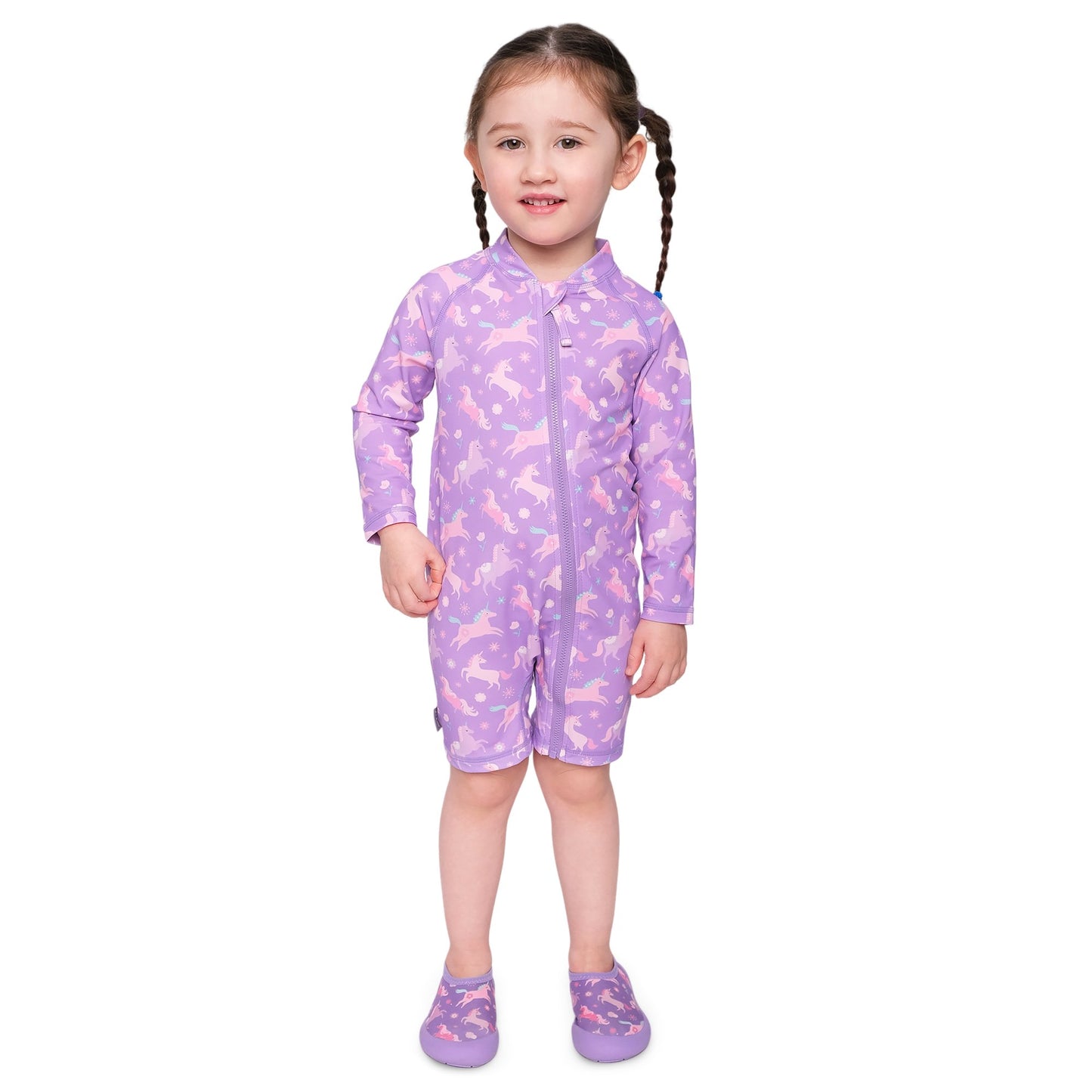 Jan & Jul Purple Unicorn UV 1 piece Jumpsuit Rashguard Swimsuit