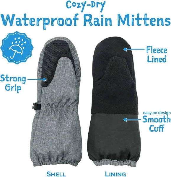 Jan & Jul - Rain Mittens - Heather Grey