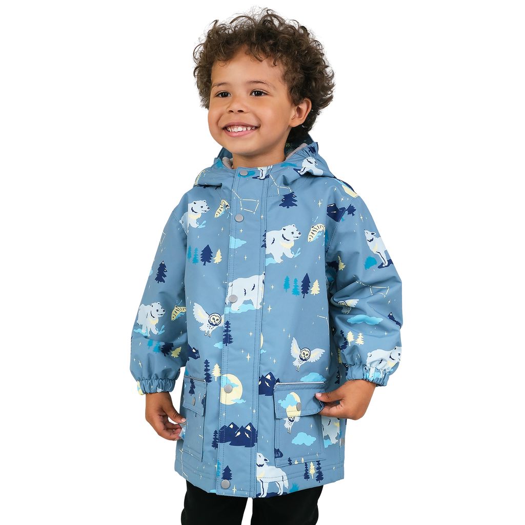 Jan & Jul - Fleece Lined Rain Jacket - Wolf and Bear